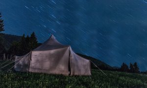 Tent in a storm