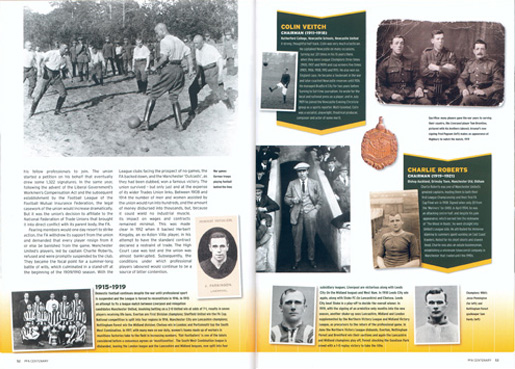 PFA centenary book spread