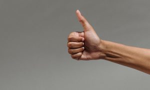 Thumbs up gesture